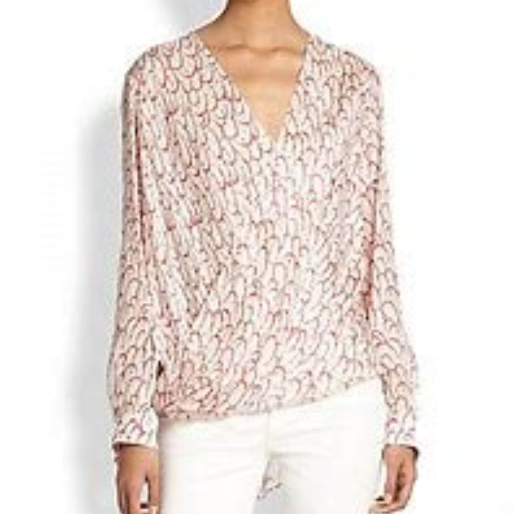 10 Crosby Derek Lam Silk Print Blouse